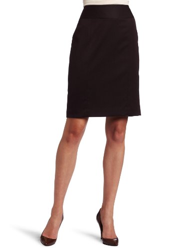 AK Anne Klein Women’s Petite Classic Skirt, Chocolate, 4 Petite