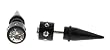 Black Acrylic Fake Tapers with Clear Crystals - 2G - 16G Wire - Sold as a Pair