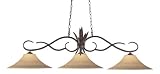 Z-Lite 129BRZ-GF16 54-Inch 3-Light Billiard / Island Fixture with Golden Frosted Glass Shades