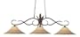 Z-Lite 129BRZ-GF16 54-Inch 3-Light Billiard / Island Fixture with Golden Frosted Glass Shades