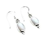 Simple Mother of Pearl Sterling Silver Hook Earrings