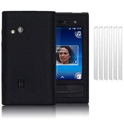 sony ericsson xperia x10 mini pro case. VIEW price of SONY ERICSSON XPERIA X10 MINI PRO SOFT SILICONE SKIN CASE - BLACK, WITH 6-IN-1 SCREEN PROTECTOR PACK PART OF THE QUBITS ACCESSORIES RANGE and