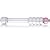 Don Wand Glass Pleasure Wand, Pink Tip with Clear Rings
