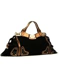 Gucci - Gucci Black and Gold Suede Handbag