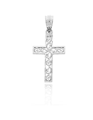 White Gold Filigree Cross, 10k