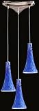 LAMPS BEAUTIFUL Contemporary Blue Tromba Three Pendant Ceiling Fixture Light by Elk Lighting--Excellent customer service--see our feedback