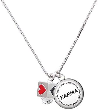 Card Suits Square Spinner Karma Necklace