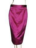 BLUMARINE Silk Pencil Skirt in Fuchsia