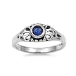 Sterling Silver Baby Ring with Blue Sapphire CZ - 2mm Band Width - 5mm Face Height - Sizes: 1-5 Sterling Silver Baby Ring with Blue Sapphire CZ - 2mm Band Width - 5mm Face Height - Sizes: 1-5