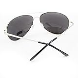 HOTLOVE Premium Sunglasses UV400 Lens Technology - Aviator M3733 Silver Frame + Black Gradient Lens Fashion Sunglasses, Light Weighted - Perfectly Match Everyday Apparel for Women & Men