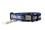 Illumidog Reflective Dog Collar / X-Light Combo: Blue / Medium (14-20 inches)