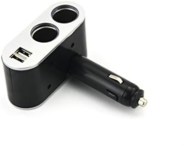WEACCH ™3.1A/60W Dual USB Car Charger Adapter with 2 Socket Cigarette Lighter Adapter DC Outlet Car Splitter - Build-in 10A Fuse Car Socket Adapter