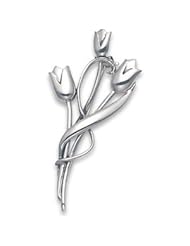 Heather Needham, Sterling Silver Tulips Brooch - Size: 36mm X 17mm