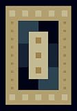 Contemporary Area Rug, United Weavers Manhattan 5'x8' Times Square Navy Blue
