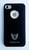 Eagle Case Line ® Hard Slim Fit Case for iPhone 4 4s, Air Jacket, Retail Packaging with Screen Protector and Cloth, Black.