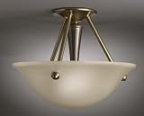 2 Lt Semi Flush, Royale Bronze, Amber Mist glass