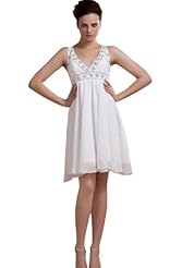  Chiffon Evening Dress/Prom Dress/Wedding Dress/Mini Dress  With a Sash  and Ruffles