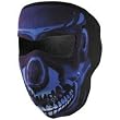 Zan Headgear Blue Chrome Skull Neoprene Cold Weather Full Face Mask