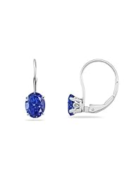 2.38-3.70 Cts of 8x6 mm Heirloom Quality Oval Tanzanite Stud Earrings with Scroll Lever Backs in 14K White Gold