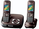 Panasonic KX-TG8522GA Schnurlostelefon mit Anrufbeantworter mit zwei Mobilteilen braun