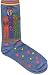 Laurel Burch Polka Dot Leopard Sole Mates Socks Blue