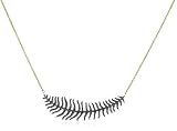 Mizuki 14k Black Diamond Long Quill Necklace On Wheat Chain, 17.25 Mizuki 14k Black Diamond Long Quill Necklace On Wheat Chain, 17.25
