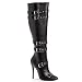 5 Inch Sexy High Heel Boot Single Sole Knee High Boot With Buckles And Inner Zipper Size: 9 Colors: BlackPU Sales