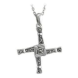 Sterling Silver and Marcasite St. Brigid's Cross Pendant Necklace - Made in Ireland