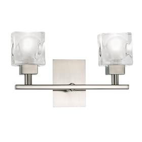 Eglo 86569A Tanga-1, Nickel Frosted and Clear, 2-Light Wall Light Fixture by Eglo