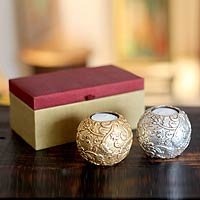 NOVICA Candleholders Maharaja (pair)