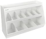TrippNT 50093 White PVC Plastic Storage Bin with 10 Fixed Compartments, 24