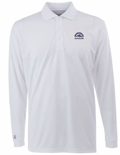 Colorado Rockies Long Sleeve Polo Shirt (White) - Medium