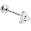 A Letter Initial Steel Barbell Tongue Ring