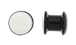 Black and White Acrylic Screw On Plugs - 0G - Sold as a Pair