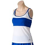 balle de Match Sunset Women's Tennis Tank Top - White/Royal - W08309-RYW