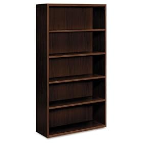 HON Arrive 5-Shelf Bookcase, Shaker Cherry, 36 W by 15 D by 71-1 2h