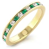 Jewelry - Emerald Swarovski Gold Tone Bridal Ring