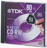 TDK CDRW80TWN 80-Minute Music CD-Rewritable (Single, Jewel)
