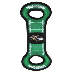 Image of Pets First Baltimore Ravens Pet Field Squeak Tug Toy