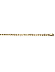 14K Gold Y Rope D.C. 1.9-2.4mm Necklace 18 Inch