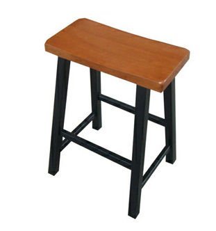 Whitewood 1S57-682 Dining Essentials 24 in. Saddle Seat Stool - Black-Cherry