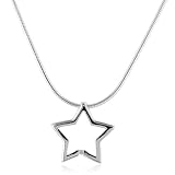 Diamond Accented Star Pendant/Necklace in Sterling Silver with 18 Chain