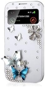 ESGO LUXURY 3D CRYSTAL BLING Case Cover For Samsung Galaxy S4 SIV I9500, With Screen Protector And Stylus Pen (butterfly)