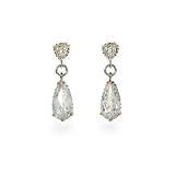 Eve's Addiction Designer Inspired Gold & Silver Sparkling Pear Drop Earrings