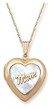 14k Yellow Gold Mom Locket, 18