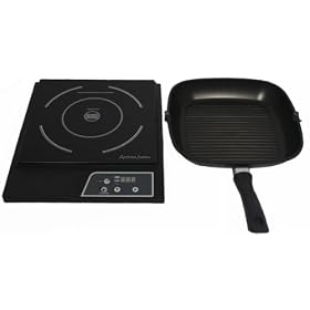 Andrew James Digital Electric Induction Hob 2000 Watt +Andrew James Griddle Pan - Suitable for all types of hobs including induction