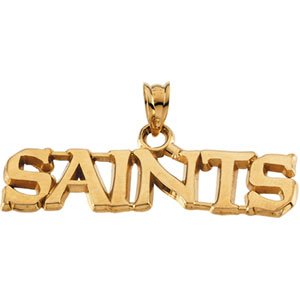 14K Yellow Gold New Orleans Saints Pendant