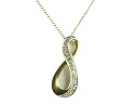 9ct Yellow Gold Diamond Crossover Pendant on 18" Curb Chain