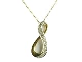 9ct Yellow Gold Diamond Crossover Pendant on 18 Curb Chain