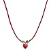 Ivy and Max Gold Finish Red Enamel Heart Charm Girls Cord Pendant Necklace, 15+2